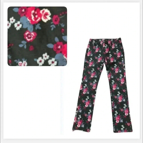 - garnet HILL FLORAL JEANS CLASSIC FIT GREEN PINK WHITE FLOWER PRINT SIZE … - Picture 1 of 7